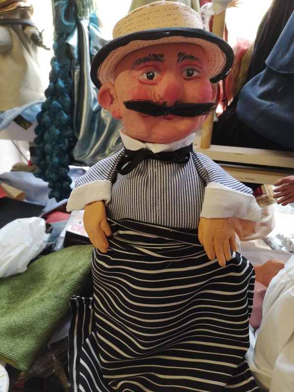 A  papier mache  hand-puppet made for a Punch and Judy show in Millport